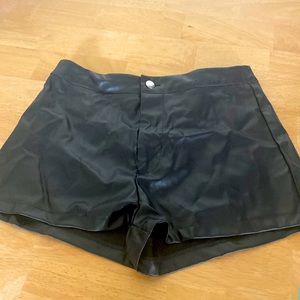 Black Leather Shorts